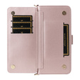 Etui z klapką do Xiaomi Poco F7 Pro / F7 Ultra, Crossbody Leather Wallet, różowe