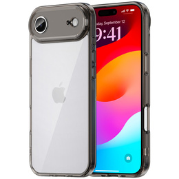 Etui silikonowe do iPhone 17 Air, z twardym tyłem, przydymione czarne
