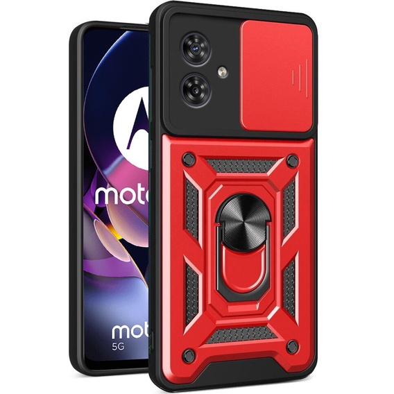 Etui pancerne do Motorola Moto G54 5G, CamShield Slide, czerwone