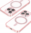 Etui do iPhone 16 Pro Max, ERBORD Glitter MagSafe, różowe + Szkło na ekran