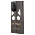 Etui z klapką do Xiaomi Redmi Note 12S, Wallet, Don't Touch My Phone czarne