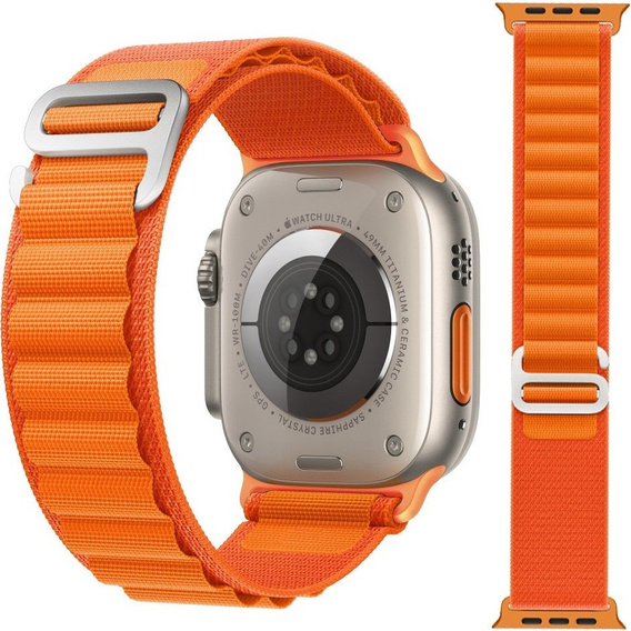 Zestaw Pasek Nylonowy + Etui 2w1 do Apple Watch 7/8/9 45mm, Pomarańczowy