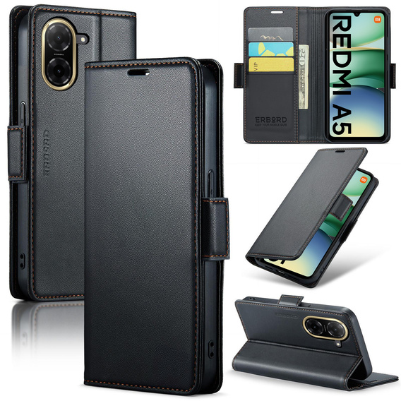 Etui ERBORD Glossy Litchi portfel z klapką do Xiaomi Redmi A5