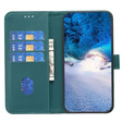 Etui z klapką do Samsung Galaxy S23 FE, BINFEN Wallet, zielone + szkło 9H