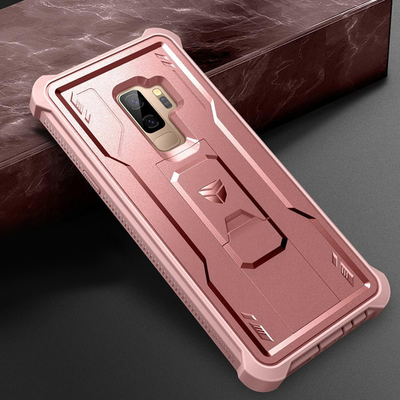 Etui pancerne do Samsung Galaxy S9 Plus, Dexnor Full Body, różowe rose gold