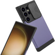 Pancerne etui do MagSafe na Galaxy S24 Ultra, ERBORD MagProtect Cam Slider, fioletowe
