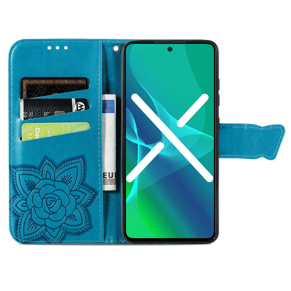 Etui z klapką do Oppo A38 4G / Oppo A18 4G, Butterfly, niebieskie