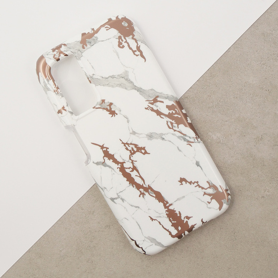 Etui do Samsung Galaxy A14 4G/5G, Suritch Full Body Marble, białe