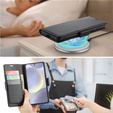 Etui do Samsung Galaxy S24, ERBORD Glossy Litchi, portfel z klapką, czarne