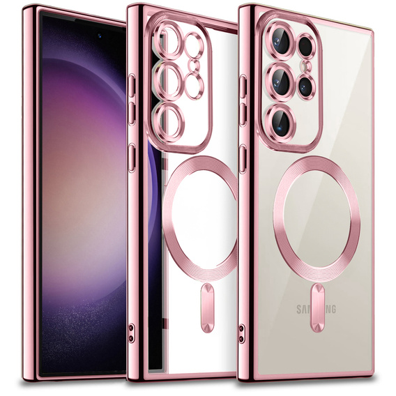 Etui do Samsung Galaxy S23 Ultra, Electro MagSafe, różowe rose gold