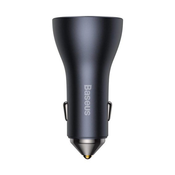 Baseus Golden Contactor Pro – ładowarka samochodowa 65W z 3 portami, szara