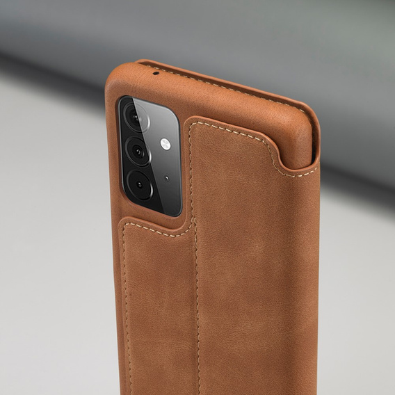 Etui z klapką do Samsung Galaxy A52 5G / 4G, LC.IMEEKE, brązowe