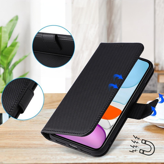 Etui z klapką do Samsung Galaxy M15 5G, Wallet Smart Magnet, czarne
