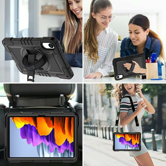 Pancerne etui do Xiaomi Redmi Pad 2 z podstawką i paskiem – czarne