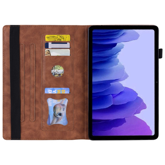Etui do Lenovo Tab P12, Classic, z miejscem na rysik, brązowe