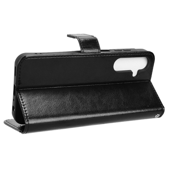 Etui z klapką do Samsung Galaxy M55 5G, Crazy Horse Wallet, czarne