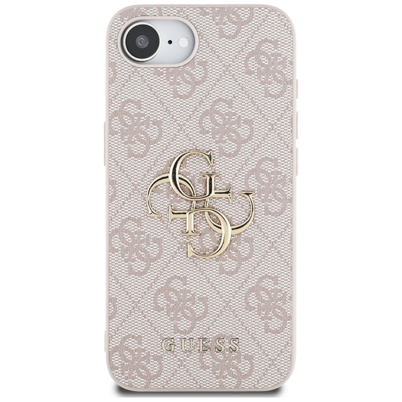 Etui GUESS do iPhone 16E, 4G Big Metal Logo, różowe