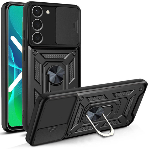 Etui pancerne do Samsung Galaxy S23 Plus, CamShield Slide, czarne