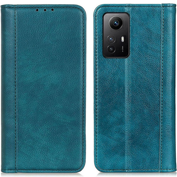 Etui do Xiaomi Redmi Note 12S, Wallet Litchi Leather, zielone