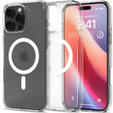 Etui z MagSafe Spigen do iPhone 16 Pro, Ultra Hybrid, półprzezroczyste / białe + Szkło Hartowane 9H