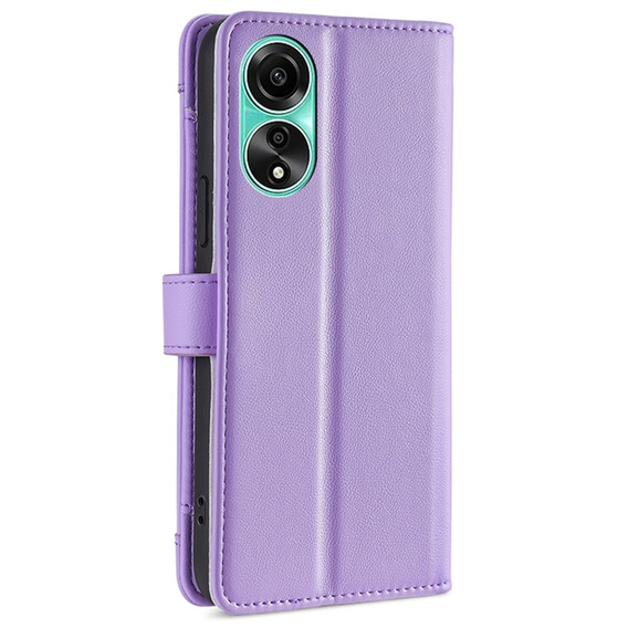 Etui z klapką do Oppo A78 4G, Wallet Zipper Pocket, fioletowe