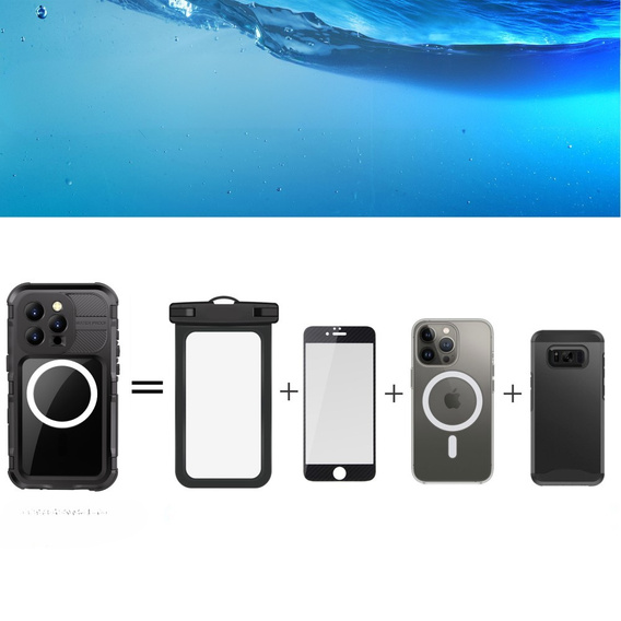 Etui wodoodporne z MagSafe do iPhone 16 Pro, SHELLBOX M Series Waterproof Case