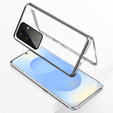 Etui do Samsung Galaxy S25+ Plus, Magnetic Dual Glass, srebrne