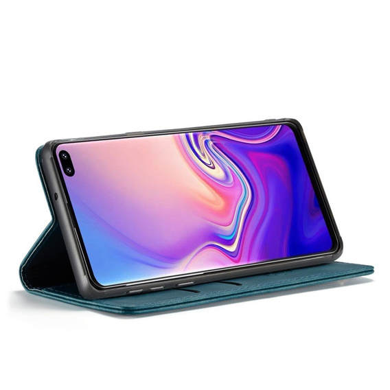Etui CASEME do Samsung Galaxy S10 Plus, Leather Wallet Case, niebieskie