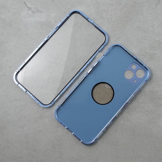 Etui do iPhone 13, Dual Glass, do Magsafe, niebieskie