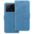 Etui z klapką do Xiaomi Poco F6 Pro, Butterfly, niebieskie