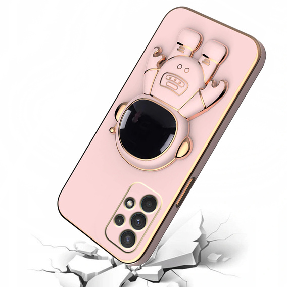 Zestaw Etui Electro do Samsung Galaxy A13 4G, Astronauta, Rose Gold, Różowe + Szkło 9H