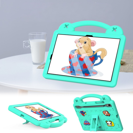 Etui do Samsung Galaxy Tab S7/S8/S9, Cute Patterns, z podstawką, Zielone