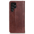 Etui do Samsung Galaxy S23 Ultra, Wallet Litchi Leather, Brązowe