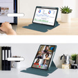 Etui z klawiaturą do Lenovo Tab M11, Rotary 360° Leather, ciemnozielone