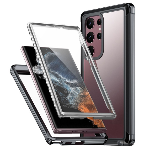 Etui do Samsung Galaxy S23 Ultra, Shockproof, z folią, czarne