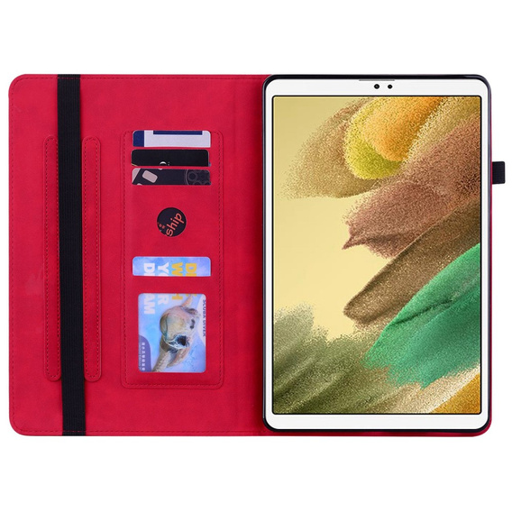 Etui do Samsung Galaxy Tab A7 Lite, Wallet Pen Slot, czerwone