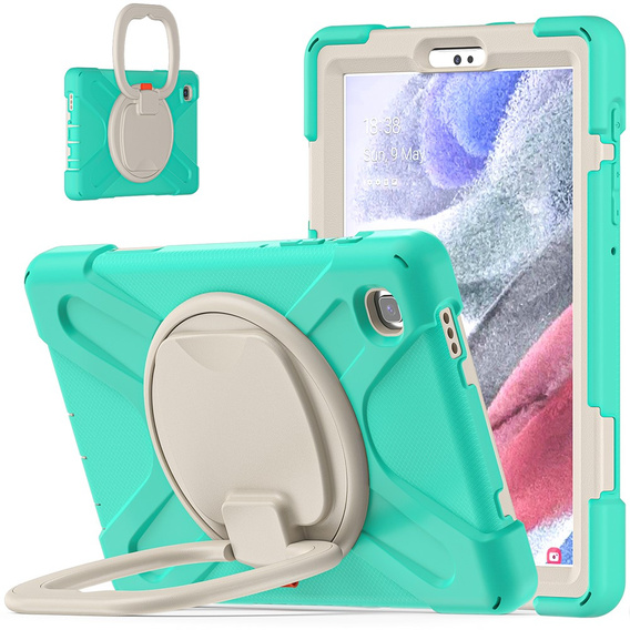 Etui dla dzieci do Samsung Galaxy Tab A7 Lite 8.7 T220/T225, Pancerne, dziecięce, Zielone / Szare