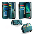 Etui CASEME do Samsung Galaxy S25 FE, RFID Leather Wallet, z paskiem na ramię, zielone