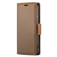 Etui do Samsung Galaxy S24, ERBORD Glossy Litchi, portfel z klapką, brązowe