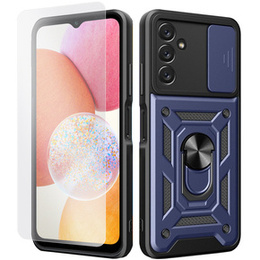 Zestaw Etui NOX Camera Slide Case do Samsung Galaxy A14 4G/5G, granatowe + szkło