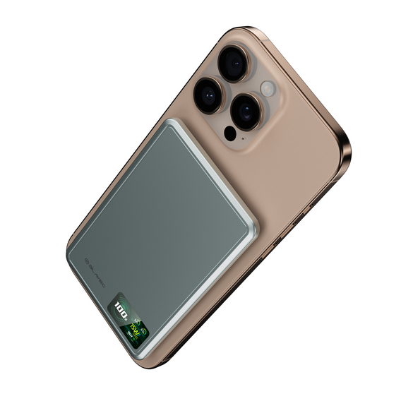 Blavec Power Bank 10000mAh BJ-03 Slim 13,5mm - Typ C - 22,5W, MagSafe 3w1 - szary