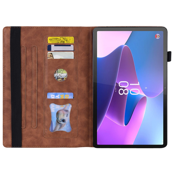 Etui do Lenovo Tab P11 Pro Gen 2 TB132FU TB132XU 11.2", Classic, z miejscem na rysik, brązowe