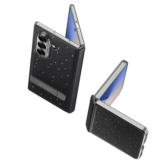 Etui Dux Ducis Stex Series do Samsung Galaxy Z Flip7 5G – czarne, skórzane