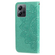Etui z klapką do Xiaomi Redmi Note 12 4G, Mandala Flower, zielone