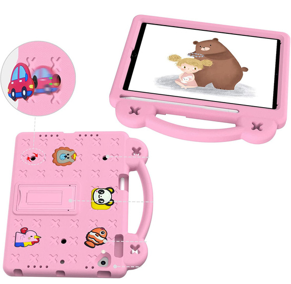 Etui do iPad 9.7" 2018/2017 (6/5 gen.) / Pro 9.7" 2016, Cute Patterns, z podstawką, Różowe