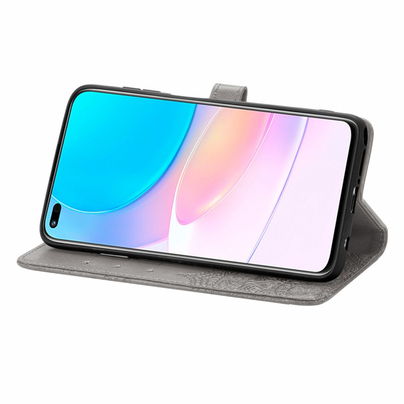 Etui z klapką do Huawei nova 8i, Mandala, szare