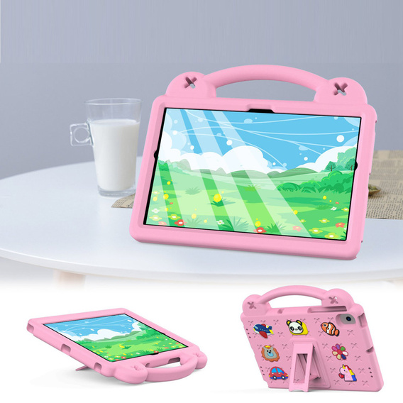 Etui do Lenovo M10 X306 2 Gen /  M10 Plus TB-X606 10.3 / Samsung Tab A 10.1 T510/515 / K10 X6C6, Cute Patterns, z podstawką, Różowe