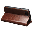 Etui z klapką do Iphone 16E, QIALINO Leather Wallet, brązowe
