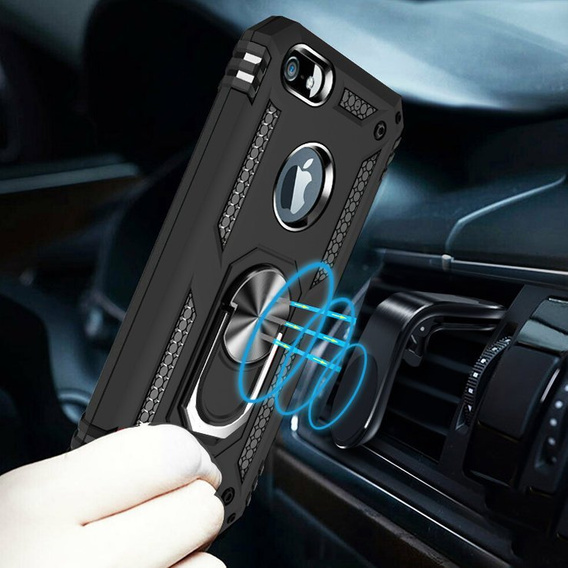 Etui pancerne do iPhone 6/6S/7/8/SE 2020/SE 2022, Nox Case Ring, czarne