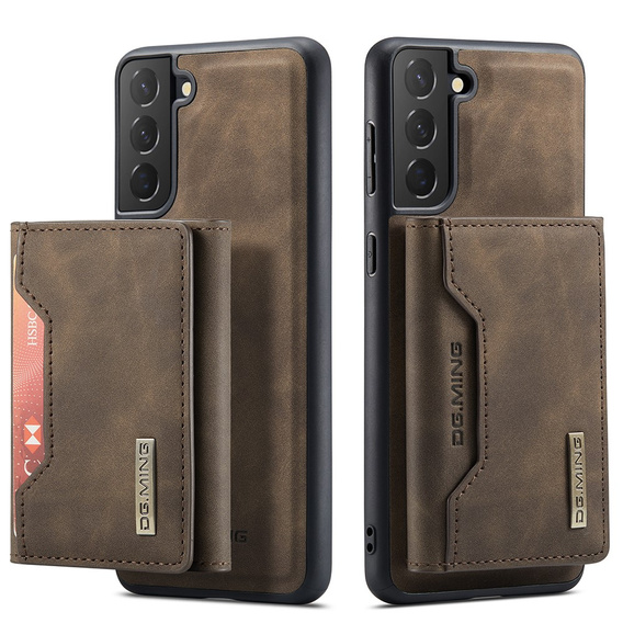 Etui do Samsung Galaxy S21 FE, DG.MING 2in1, kawowe